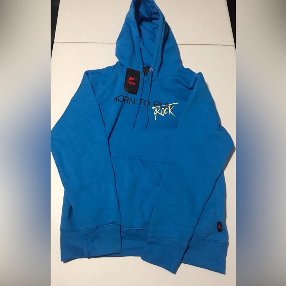Nike Blue 'Born to Rock' Crewneck Hoodie
